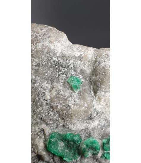 Emerald crystals in parent rock
