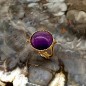 Χειροποίητο δαχτυλίδι από επιχρυσωμένο με 18k ασήμι και Αμέθυστο.