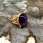Χειροποίητο δαχτυλίδι από επιχρυσωμένο με 18k ασήμι και Αμέθυστο.