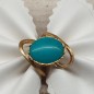 Χειροποίητο δαχτυλίδι από επιχρυσωμένο με 18k ασήμι και φυσικό λίθο Τυρκουάζ.