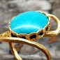Χειροποίητο δαχτυλίδι από επιχρυσωμένο με 18k ασήμι και φυσικό λίθο Τυρκουάζ.