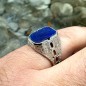 Ασημένιο 925 ανδρικό δαχτυλίδι με Λάπις Λάζουλι.