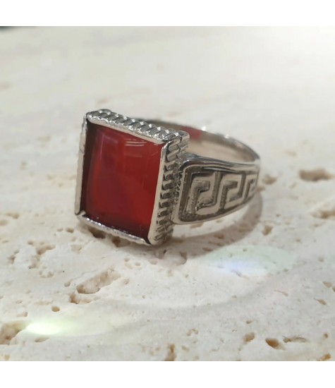 Ασημένιο 925 ανδρικό δαχτυλίδι με Καρνεόλη. "SOLD"
