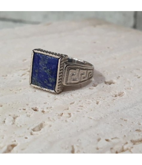 Ασημένιο 925 ανδρικό δαχτυλίδι με Λάπις Λάζουλι.