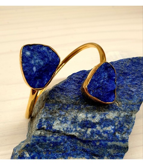 Χειροποίητο Βραχιόλι από Επιχρυσωμένο Ασήμι 925 & Λάπις Λάζουλι – Ενεργειακή Προστασία & Στυλ