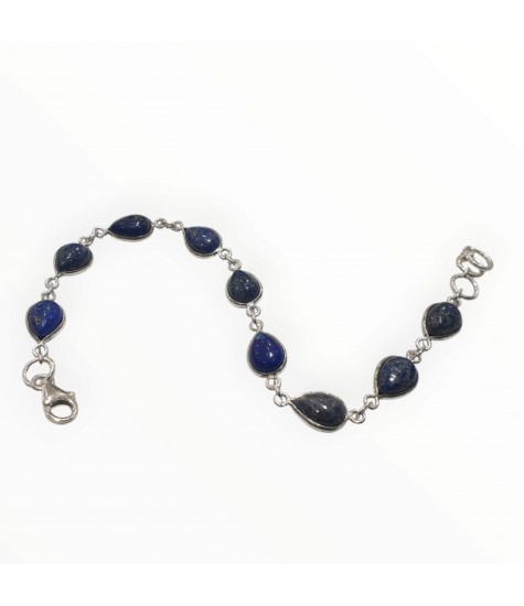 Γυναικείο ασημένιο βραχιόλι  με ημιπολύτιμους λίθους Λαβραδορίτη ή Λάπις Λάζουλι.
