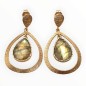 Χειροποίητα Επιχρυσωμένα Σκουλαρίκια από Ασήμι 925 με Λαβραδορίτη