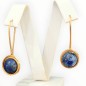 Χειροποίητα Επιχρυσωμένα Σκουλαρίκια από Ασήμι 925 με Λάπις Λαζούλι