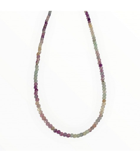 Ασημένιο κολιέ 925 με πολύχρωμο φθορίτη