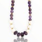 Ασημένιο Επιχρυσωμένο Κολιέ με Αμέθυστο, Μαργαριτάρια & Αιματίτη