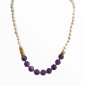 Κολιέ με Μαργαριτάρια Γλυκού Νερού, Αμέθυστο και Επιχρυσωμένο Ασήμι 925