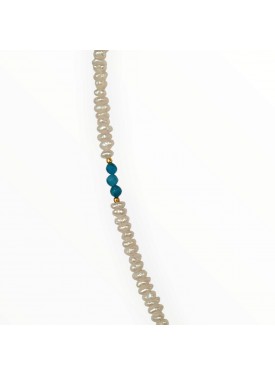 Κολιέ με Μαργαριτάρια Γλυκού Νερού και Απατίτη από Ασήμι 925