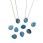 Κολιέ με Μπλε Απατίτη σε Σχήμα Σταγόνας με Ατσάλινη Αλυσίδα σε Ασημί ή Χρυσό Χρώμα