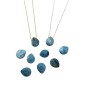 Κολιέ με Μπλε Απατίτη σε Σχήμα Σταγόνας με Ατσάλινη Αλυσίδα σε Ασημί ή Χρυσό Χρώμα