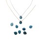 Κολιέ με Μπλε Απατίτη σε Σχήμα Σταγόνας με Ατσάλινη Αλυσίδα σε Ασημί ή Χρυσό Χρώμα