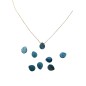 Κολιέ με Μπλε Απατίτη σε Σχήμα Σταγόνας με Ατσάλινη Αλυσίδα σε Ασημί ή Χρυσό Χρώμα