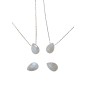 Κολιέ με Φεγγαρόπετρα σε Σχήμα Σταγόνας με Ατσάλινη Αλυσίδα σε Ασημί ή Χρυσό Χρώμα