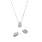 Κολιέ με Φεγγαρόπετρα σε Σχήμα Σταγόνας με Ατσάλινη Αλυσίδα σε Ασημί ή Χρυσό Χρώμα