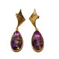 Επιχρυσωμένα Ασημένια Σκουλαρίκια 925 με Copper Amethyst