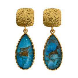 Επιχρυσωμένα Σκουλαρίκια 9250με Copper Turquoise