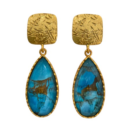 Επιχρυσωμένα Σκουλαρίκια 9250με Copper Turquoise