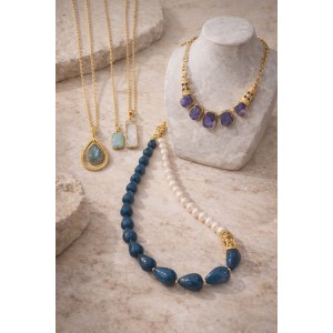 Ασημένια Μενταγιόν & Κολιέ με Κρυστάλλους