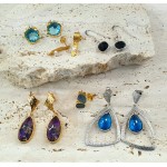 Ασημένια Σκουλαρίκια με Κρυστάλλους