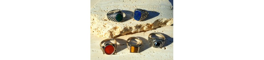 Ανδρικά Ασημένια Δαχτυλίδια με Κρύσταλλους | Iaspis TC