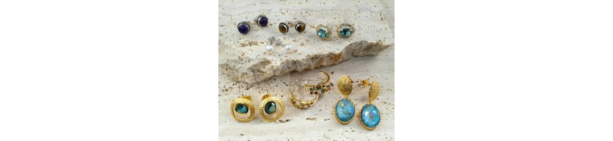 Ασημένια Καρφωτά Σκουλαρίκια με Κρυστάλλους | Πολυτέλεια & Ενέργεια